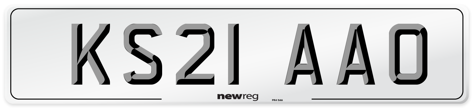 KS21 AAO Number Plate from New Reg